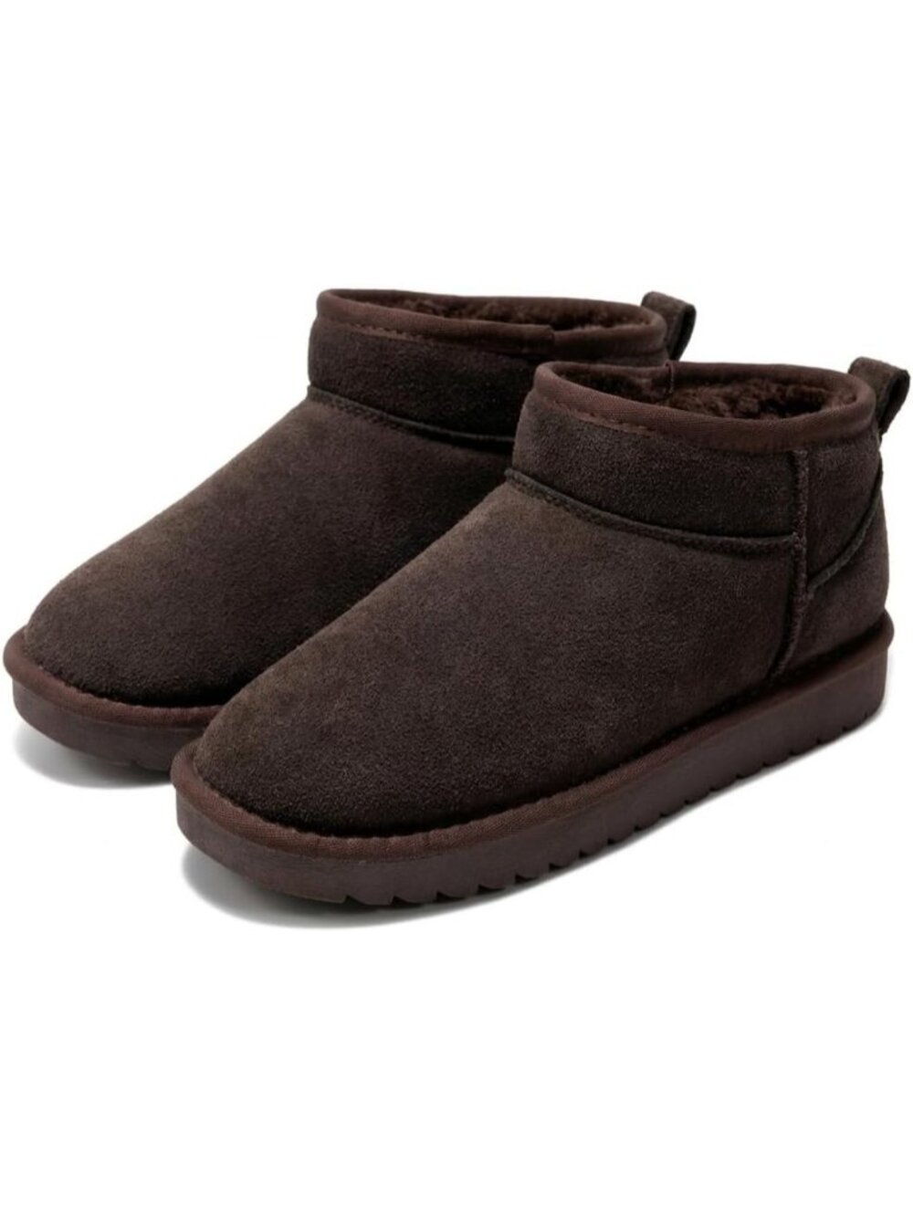 Women's Choco Brown Suede Round Toe Comfortable Memory Foam Insole Ankle Booties